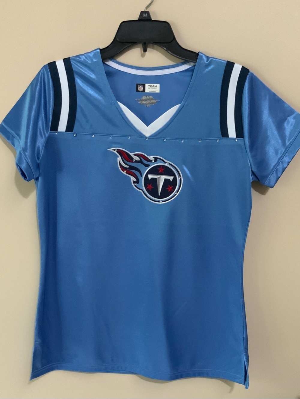 NFL Team Apparel Women's Light Blue and White Tennessee Titans Jersey